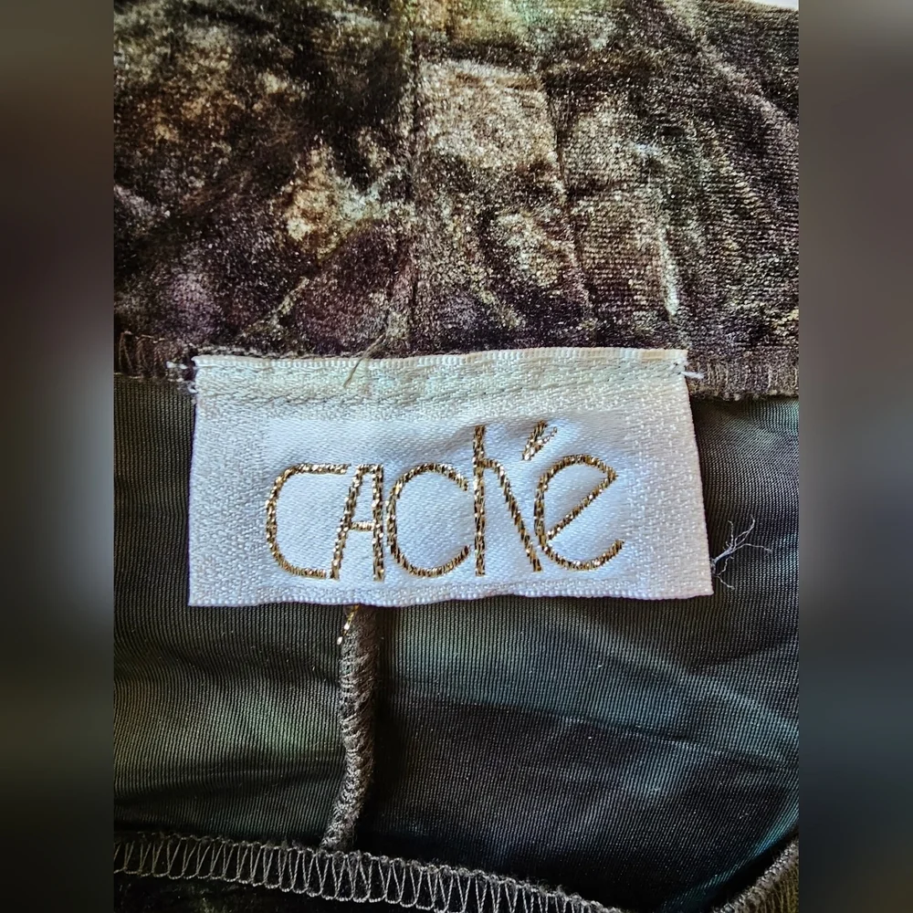 Cache Olive Green and Brown Velvet Skirt Set - Picture 13 of 15